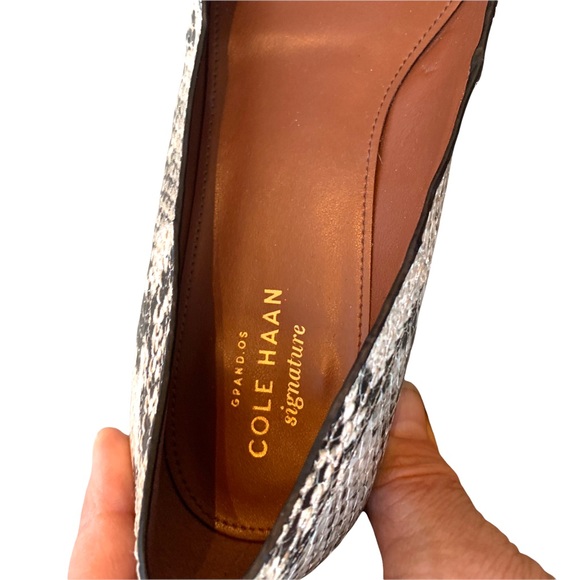 Cole Haan Alice Bow Flats w Snake Skin Print, Grommets, & Pointed Toes s… - Picture 8 of 12